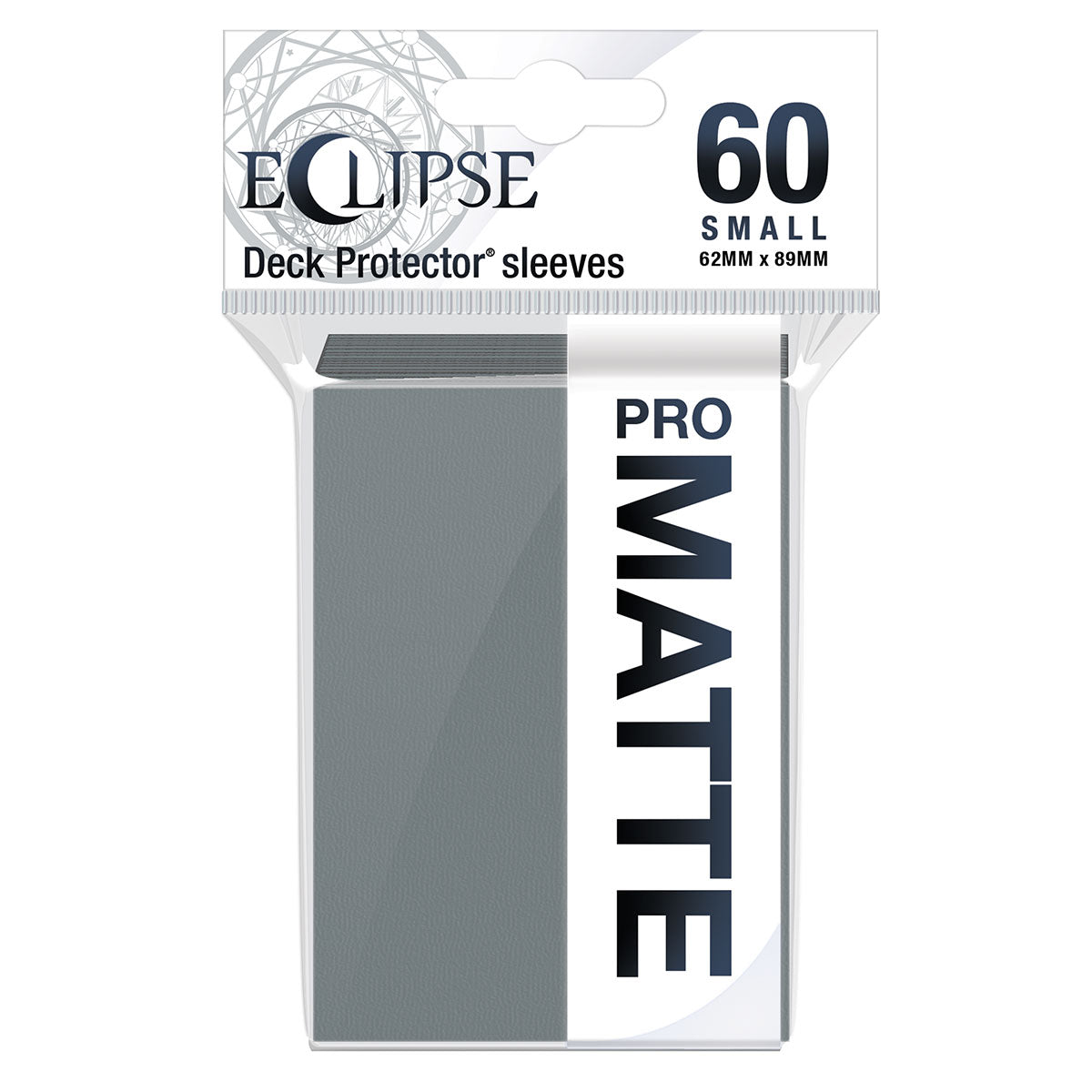 A Smoke Grey Eclipse Matte Small Deck Protector Sleeves (60ct). Brand: Ultra PRO, Item: ECLIPSE® Matte Small DECK PROTECTOR® Sleeves (60ct) - Smoke Grey