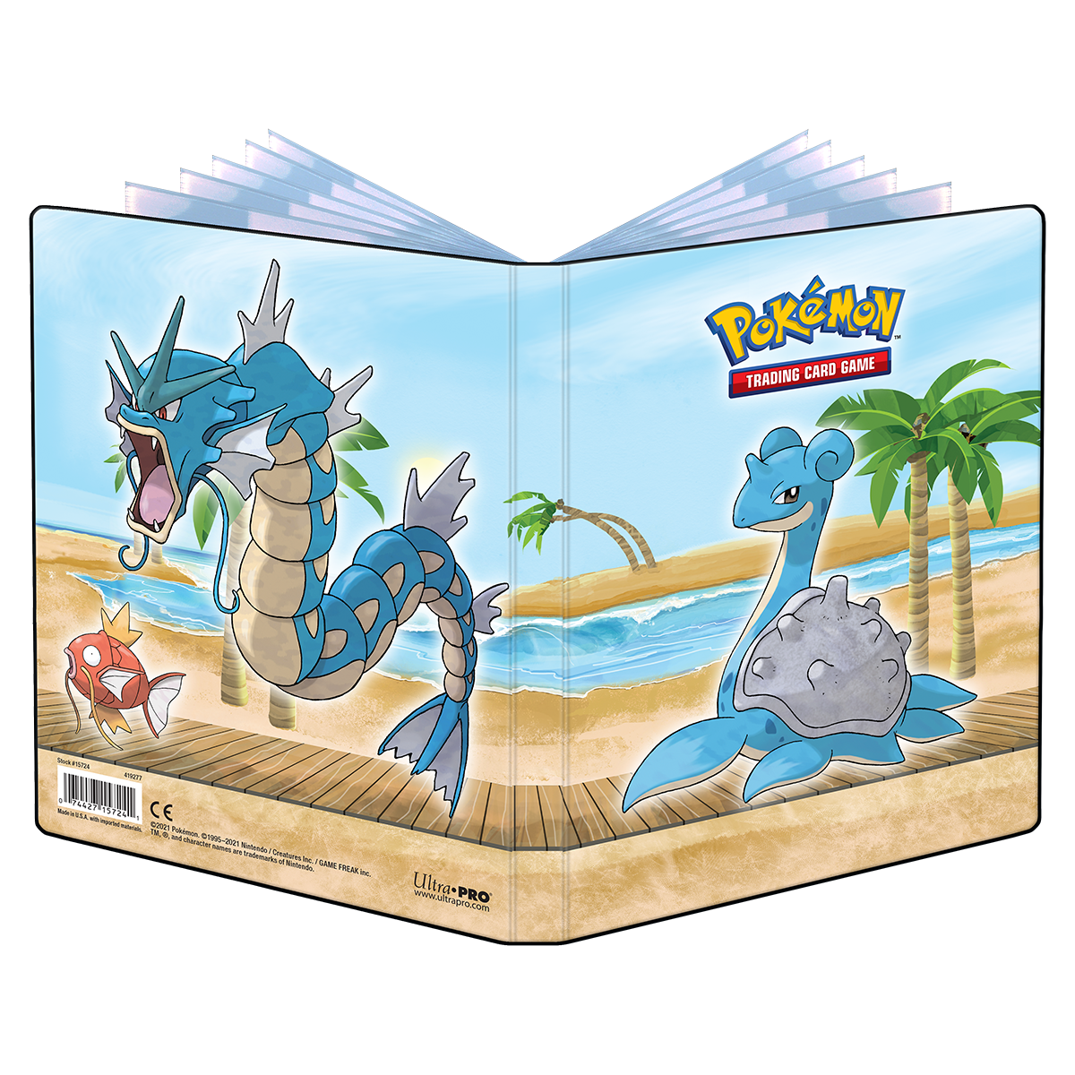 A colorful Gallery Series Seaside 4-Pocket Portfolio for Pokemon. Brand: Ultra PRO, Item: Gallery Series Seaside 4-Pocket Portfolio for Pokemon.