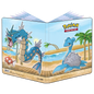 A blue and tan Gallery Series 9-Pocket Portfolio for Pokemon Trading Card Game. Brand: Ultra PRO, Item: Gallery Series Seaside 9-Pocket Portfolio for Pokémon.