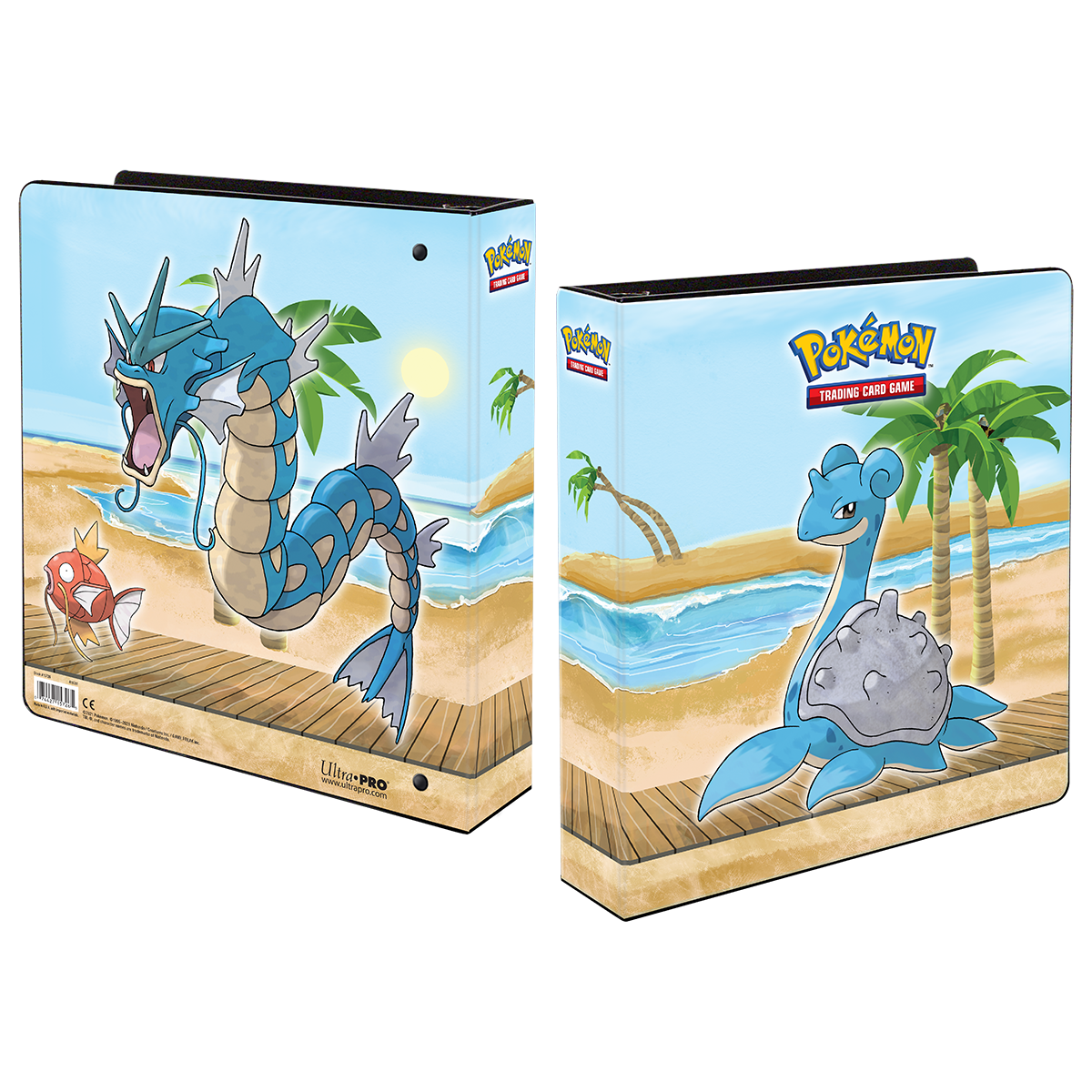 A blue and white 2" Gallery Series Seaside 3-Ring Album for Pokémon. Brand: Ultra PRO, Item: 2" Gallery Series Seaside 3-Ring Album for Pokémon.