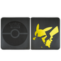 A black Elite Series Pikachu 12-Pocket Zippered PRO-BINDER for Pokémon Trading Card Game. Brand: Ultra PRO.