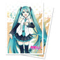 A teal and white Standard DECK PROTECTOR® Sleeves featuring Hatsune Miku. Brand: Ultra PRO, Item: Digital Dreamland Heartwarming Harmony Sleeves (100ct).