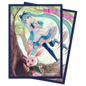 A blue and white Digital Dreamland Woodland Wonderland Standard DECK PROTECTOR Sleeves featuring Hatsune Miku in an Alice in Wonderland theme. Brand: Ultra PRO, Item: Hatsune Miku Sleeves.