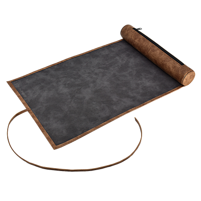 A brown and gray Dice Scroll playmat. Brand: Ultra PRO, Item: Dice Scroll.
