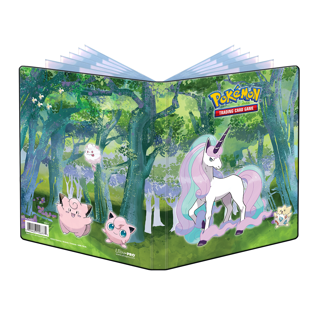 A Gallery Series Enchanted Glade 4-Pocket Portfolio for Pokemon. Brand: Ultra-Pro, Item: Pokemon Trading Card Game Portfolio.