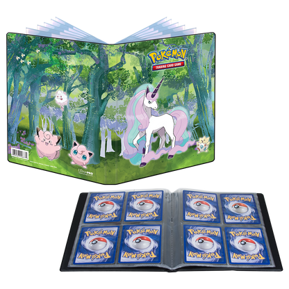 A Pokemon Trading Card Game Gallery Series Enchanted Glade 4-Pocket Portfolio by Ultra PRO.