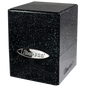 A Black Glitter SATIN Cube Deck Box. Brand: Ultra PRO, Item: Glitter SATIN Cube - Black.