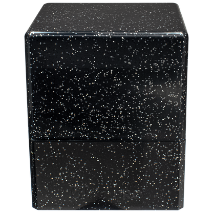 A Black Glitter SATIN Cube Deck Box. Brand: Ultra PRO, Item: Glitter SATIN Cube - Black