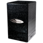 A Black Glitter SATIN Tower DECK BOX. Brand: Ultra PRO, Item: Glitter SATIN® Tower DECK BOX® - Black