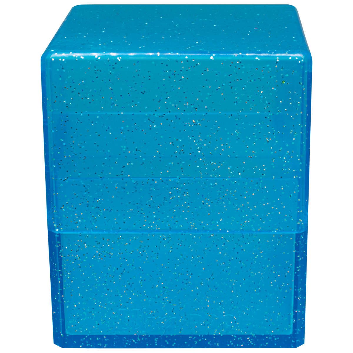 A blue glitter SATIN Cube deck box. Brand: Ultimate Guard, Item: Glitter SATIN Cube - Blue.