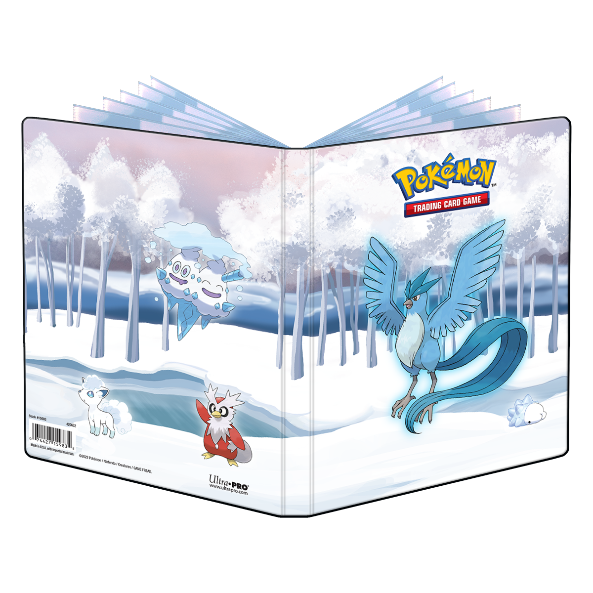 A Frosted Forest 4-Pocket Portfolio for Pokemon Trading Card Game. Brand: Ultra PRO, Item: Gallery Series Frosted Forest 4-Pocket Portfolio.