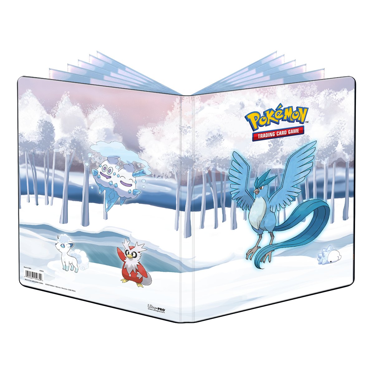 A Frosted Forest themed 9-Pocket Portfolio for Pokemon cards. Brand: Ultra PRO, Item: Gallery Series Frosted Forest 9-Pocket Portfolio.