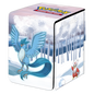A white and blue Gallery Series Frosted Forest ALCOVE Flip Deck Box for Pokemon. Brand: Ultra PRO, Item: Gallery Series Frosted Forest ALCOVE Flip DECK BOX for Pokemon.
