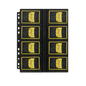 A black 16-pocket page for standard size trading cards. Brand: Dragon Shield, Item: 16 Pocket Pages - Regular - Standard Size.