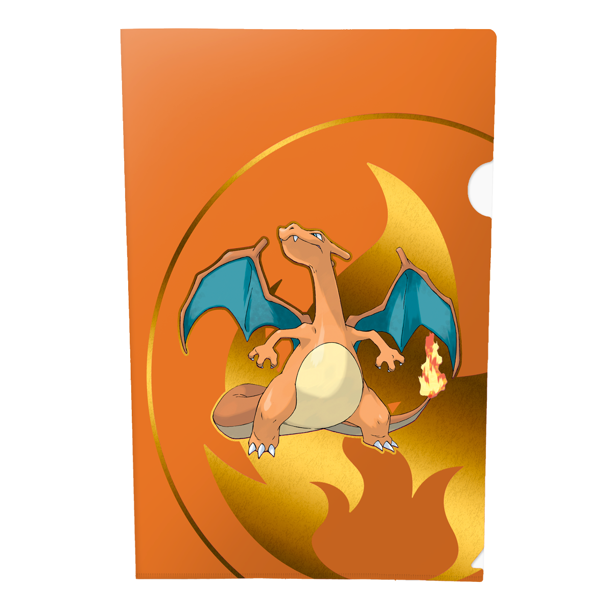 An orange folder featuring Charizard from Pokemon. Brand: Pokemon, Item: Charizard, Blastoise, Venusaur Tournament Folios for Pokemon