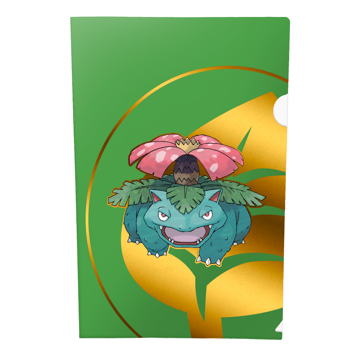 A green and gold Pokemon Venusaur tournament folio. Brand: Pokemon, Item: Venusaur Tournament Folio.