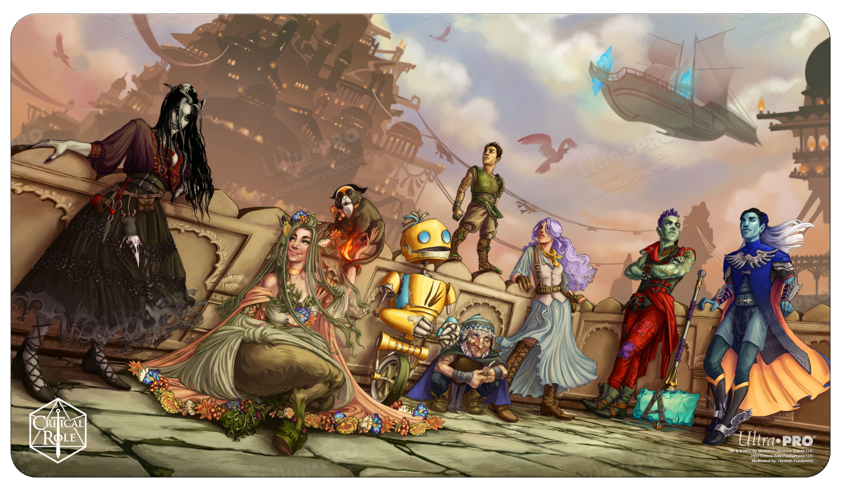 A colorful Critical Role The Bells Hells Standard Gaming Playmat. Brand: Ultra PRO, Item: Critical Role The Bells Hells Standard Gaming Playmat.