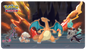 A colorful gaming playmat featuring Charizard, Salazzle, Torkoal, and Cubone from Pokemon. Brand: Ultra PRO, Item: Gallery Series Scorching Summit Standard Gaming Playmat Mousepad for Pokemon