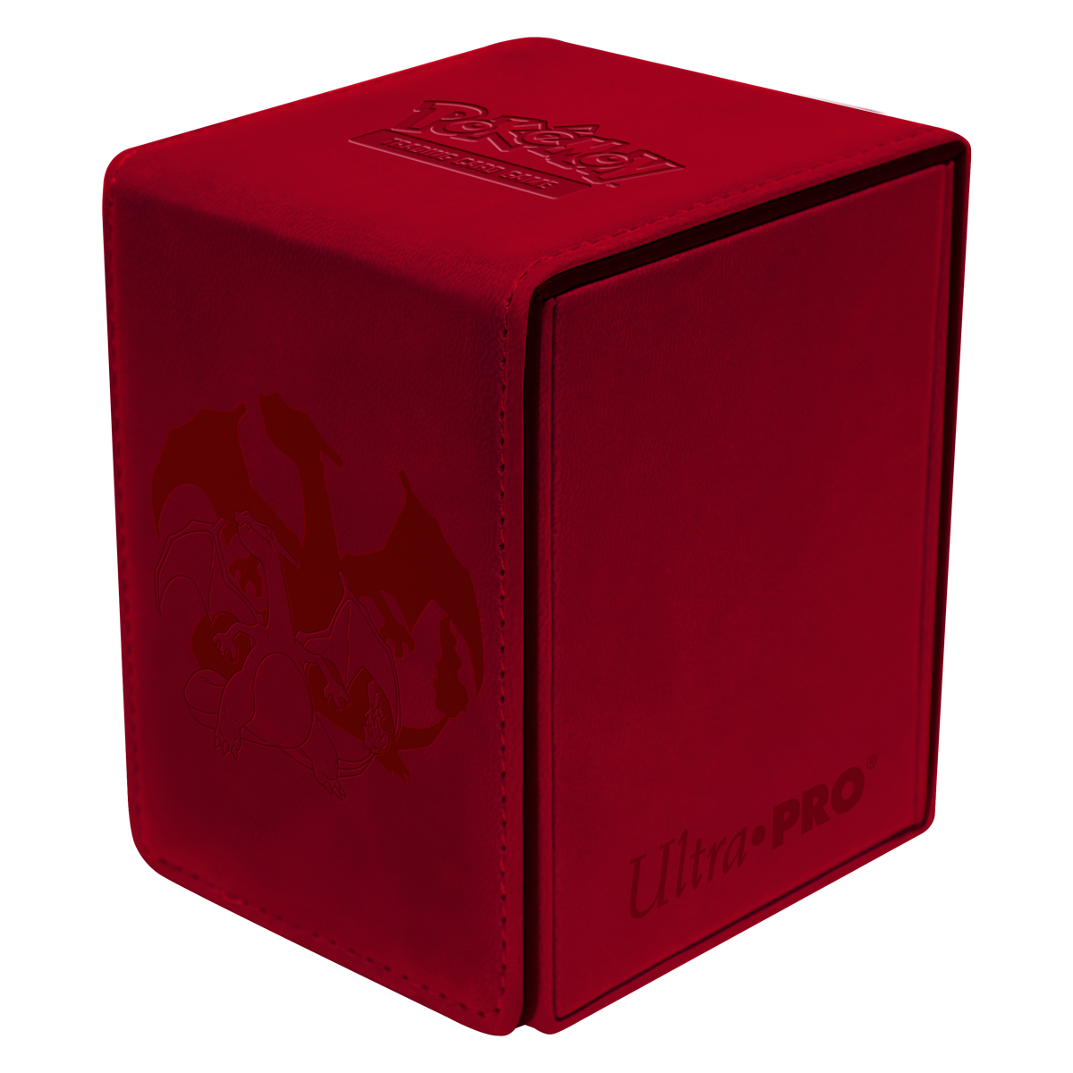 A red Elite Series Charizard Alcove Flip Deck Box for Pokemon. Brand: Ultra PRO, Item: Elite Series: Charizard ALCOVE® Flip DECK BOX® for Pokemon