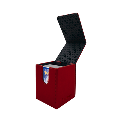 A red Elite Series Alcove Flip Deck Box for Pokemon. Brand: Ultra PRO, Item: Charizard Deck Box.