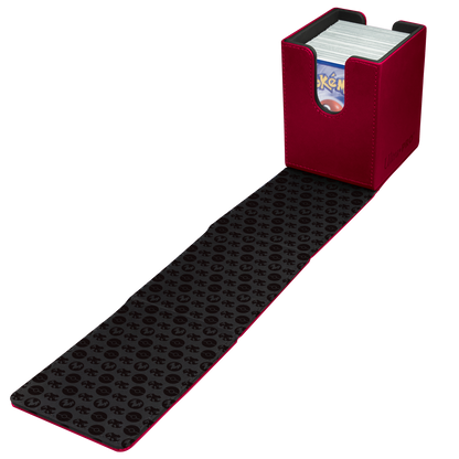 A red Elite Series Alcove Flip Deck Box for Pokemon. Brand: Ultra PRO, Item: Elite Series: Charizard ALCOVE® Flip DECK BOX® for Pokemon