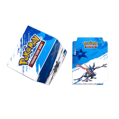 A blue and white Greninja Full-View DECK BOX for Pokemon Trading Card Game. Brand: Ultra PRO, Item: Greninja Full-View DECK BOX.