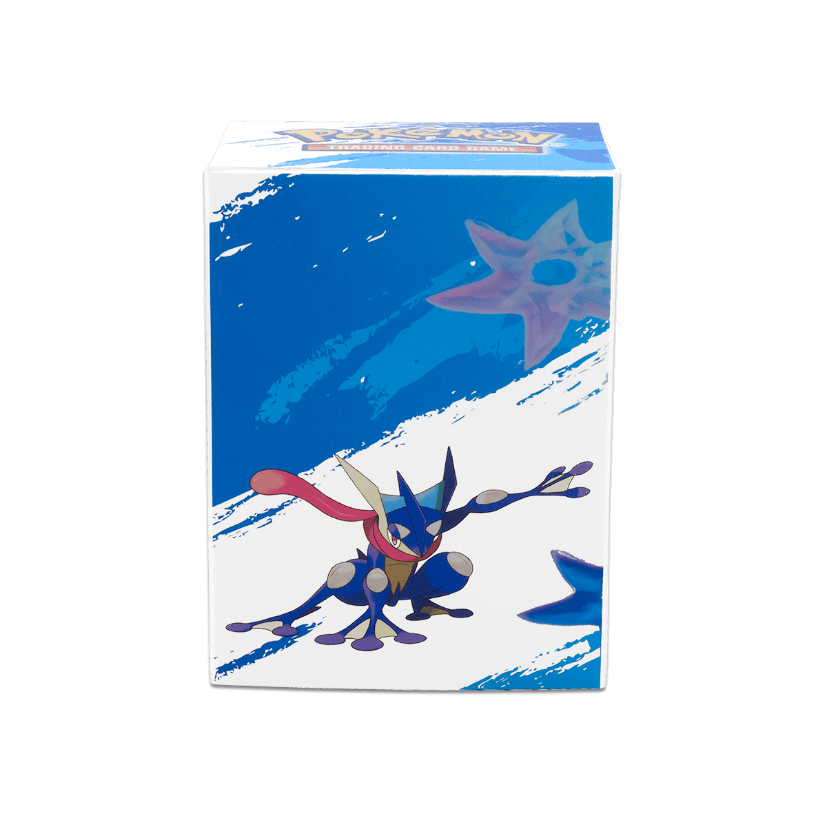 A blue and white Greninja Full-View DECK BOX® for Pokémon. Brand: Ultra PRO, Item: Greninja Full-View DECK BOX® for Pokémon.