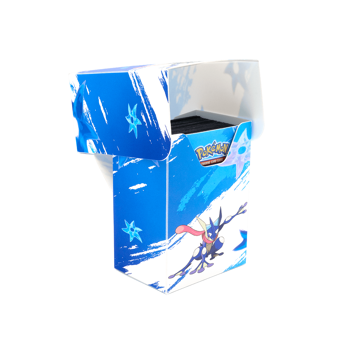 A blue and white Greninja Full-View DECK BOX for Pokemon. Brand: Ultra PRO, Item: Greninja Full-View DECK BOX® for Pokémon