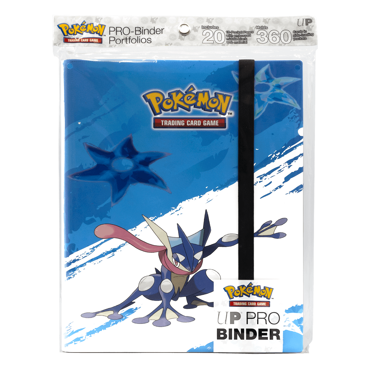A blue Greninja 9-Pocket PRO-BINDER for Pokémon Trading Card Game. Brand: Ultra PRO, Item: Greninja 9-Pocket PRO-BINDER.
