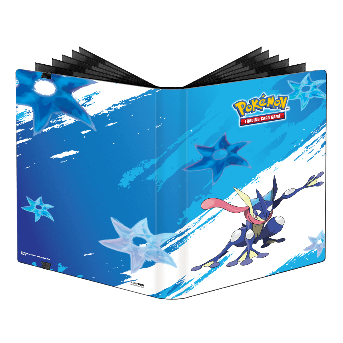 A blue Greninja 9-Pocket PRO-BINDER for Pokemon Trading Card Game. Brand: Ultra PRO, Item: Greninja 9-Pocket PRO-BINDER.