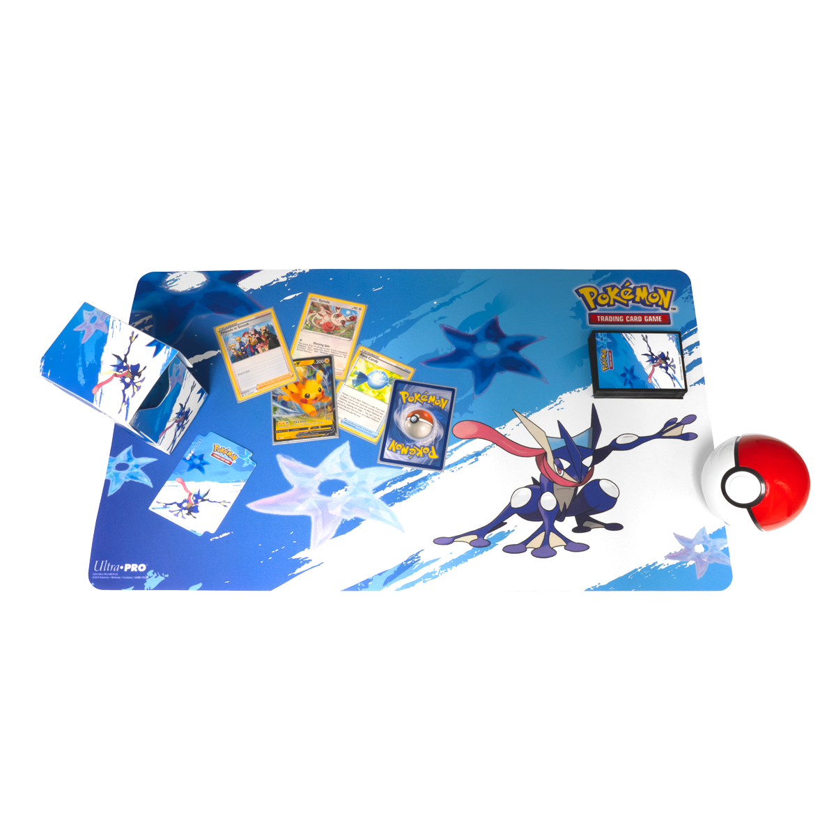 A blue Greninja Standard Gaming Playmat for Pokémon. Brand: Ultra-Pro, Item: Greninja Standard Gaming Playmat for Pokémon.