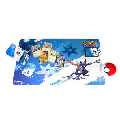 A blue Greninja Standard Gaming Playmat for Pokémon. Brand: Ultra-Pro, Item: Greninja Standard Gaming Playmat for Pokémon.