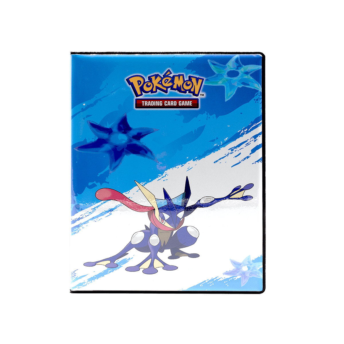 A blue Greninja 4-Pocket Portfolio for Pokemon Trading Card Game. Brand: Pokemon, Item: Greninja 4-Pocket Portfolio.