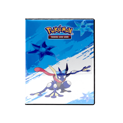 A blue Greninja 4-Pocket Portfolio for Pokemon Trading Card Game. Brand: Pokemon, Item: Greninja 4-Pocket Portfolio.