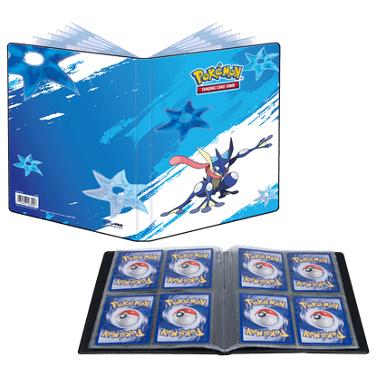 A blue Greninja 4-Pocket Portfolio for Pokémon Trading Cards. Brand: Ultra PRO, Item: Greninja 4-Pocket Portfolio.