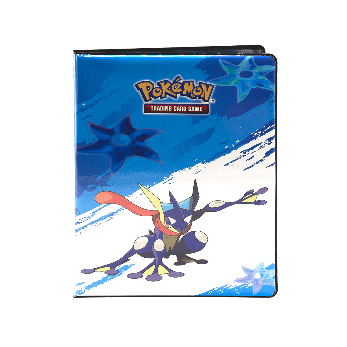 A blue Greninja 9-Pocket Portfolio for Pokemon Trading Card Game. Brand: Pokemon, Item: Greninja 9-Pocket Portfolio.