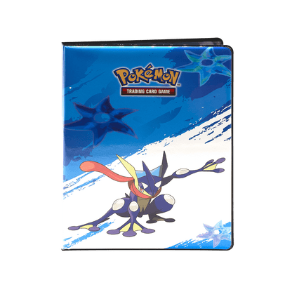 A blue Greninja 9-Pocket Portfolio for Pokemon Trading Card Game. Brand: Pokemon, Item: Greninja 9-Pocket Portfolio.