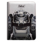 A silver Fallout Brotherhood of Steel 9-Pocket Zippered PRO-BINDER. Brand: Ultra PRO, Item: Fallout - Brotherhood of Steel 9-Pocket Zippered PRO-BINDER® for Tabletop Gaming