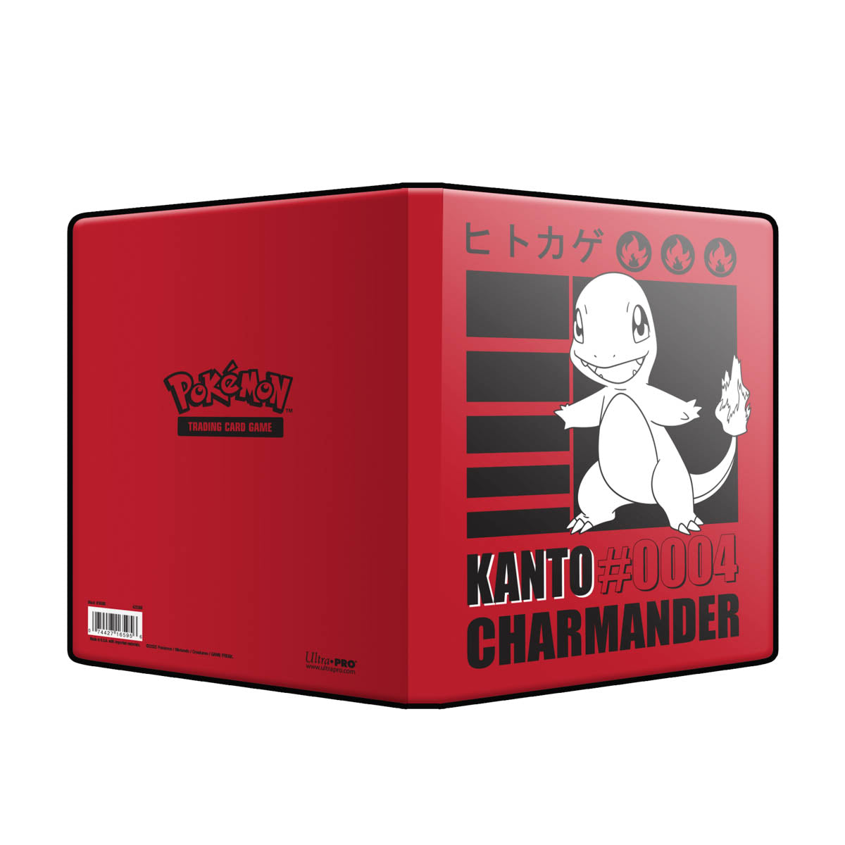 A red Charmander 4-Pocket Portfolio. Brand: Ultra PRO, Item: Charmander 4-Pocket Portfolio for Pokémon