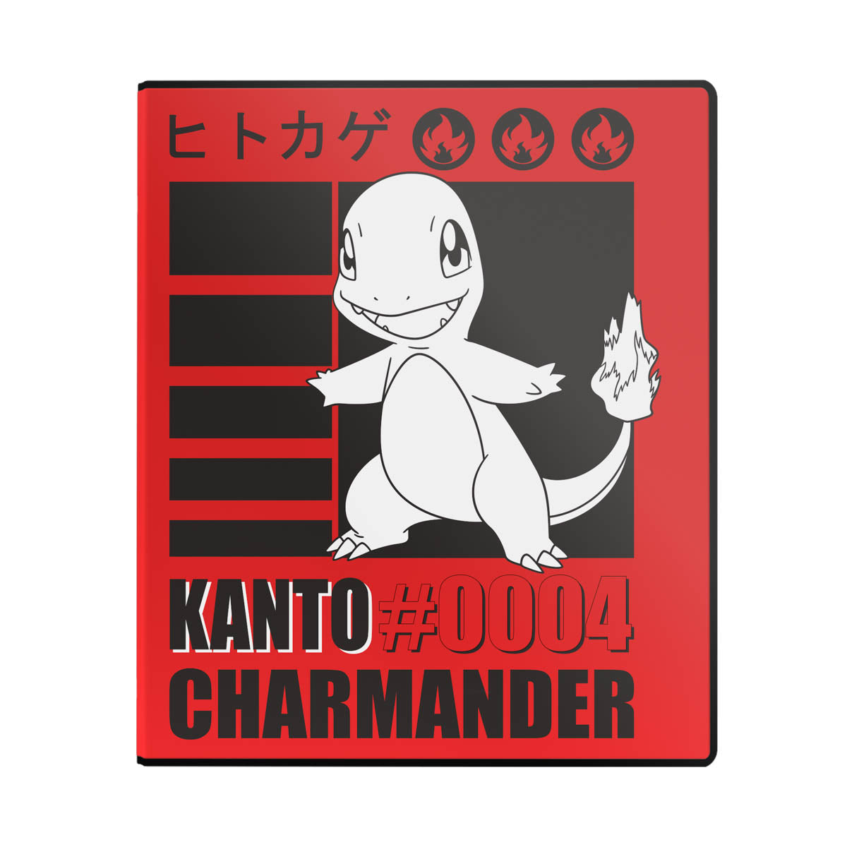 A red and black Charmander 2” Album for Pokemon. Brand: Ultra PRO, Item: Charmander 2” Album for Pokemon
