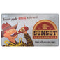 A holographic playmat featuring Fallout's Sunset Sarsaparilla with a cowboy character drinking the beverage. Brand: Ultra PRO, Item: Fallout - Sunset Sarsaparilla HOLOFOIL® Playmat for Tabletop Gaming.