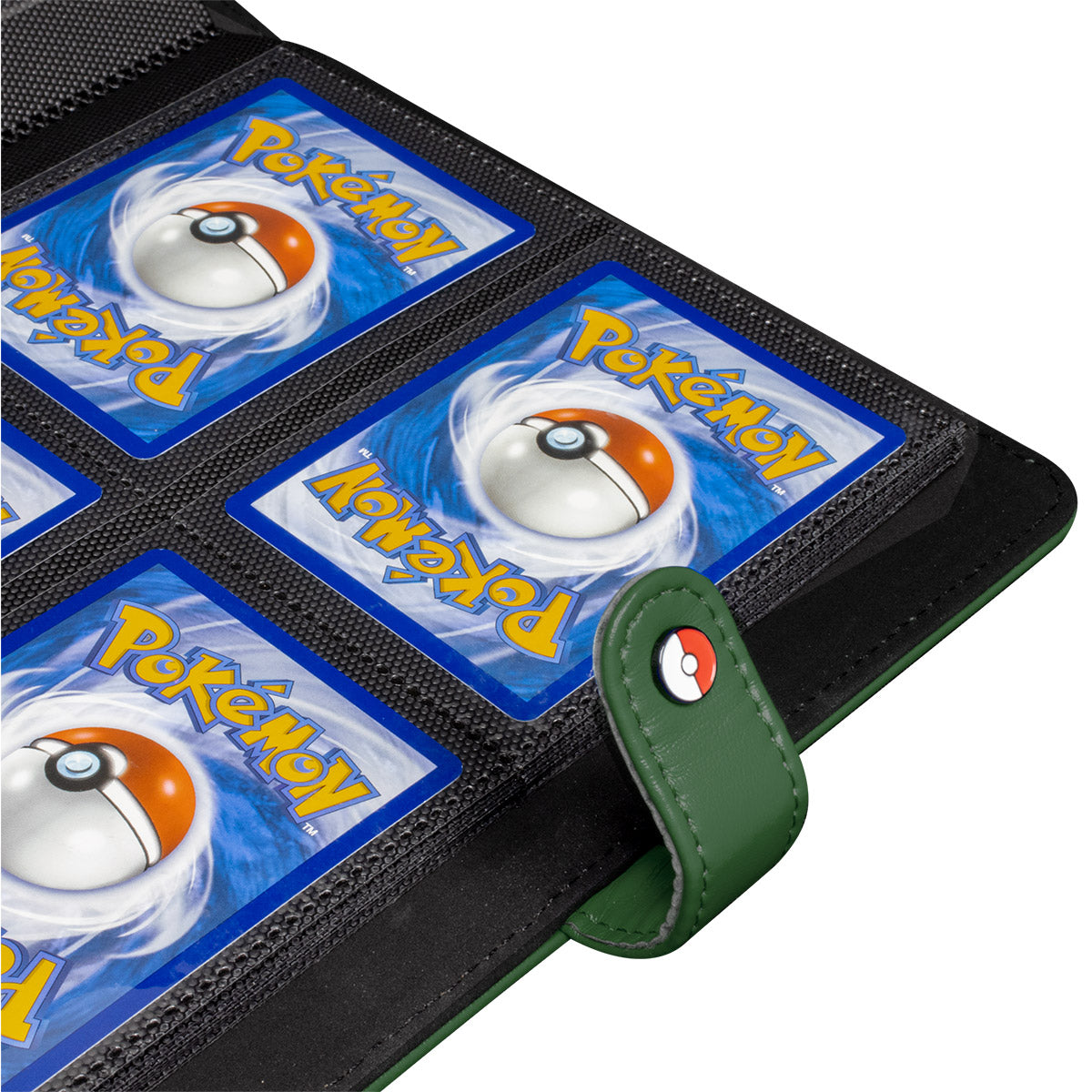 A Green 4-Pocket Premium Snap Binder for the Pokémon Trading Card Game. Brand: Unknown, Item: Green 4-Pocket Premium Snap Binder.