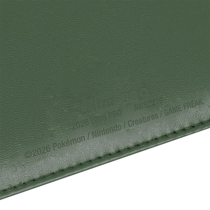 A Green 4-Pocket Premium Snap Binder for the Pokémon Trading Card Game. Brand: Ultra PRO, Item: Green 4-Pocket Premium Snap Binder