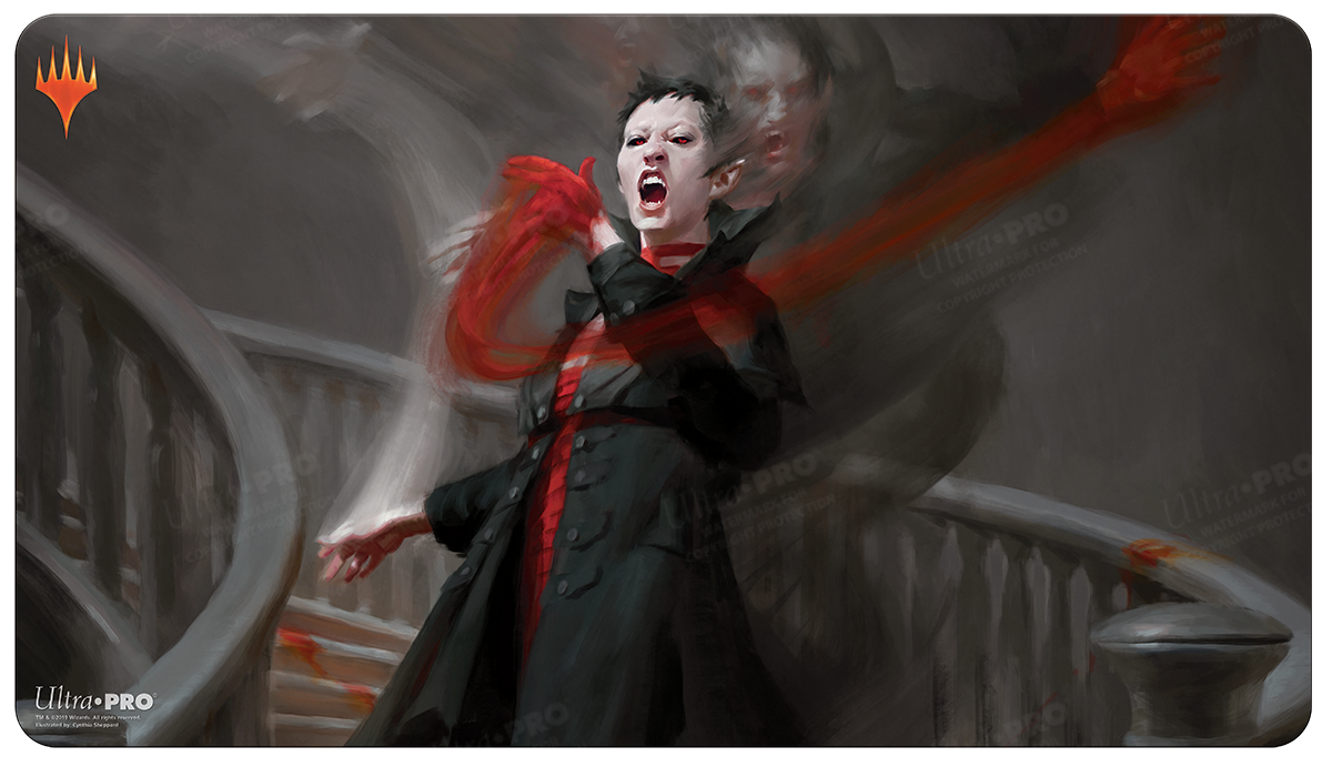 A dark-themed Anje Falkenrath Standard Gaming Playmat. Brand: Ultra PRO, Item: Commander Anje Falkenrath Standard Gaming Playmat for Magic: The Gathering