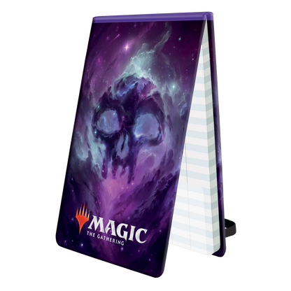 A purple and blue nebula-themed Magic: The Gathering Life Pad. Brand: Ultra PRO, Item: Celestial Swamp Life Pad