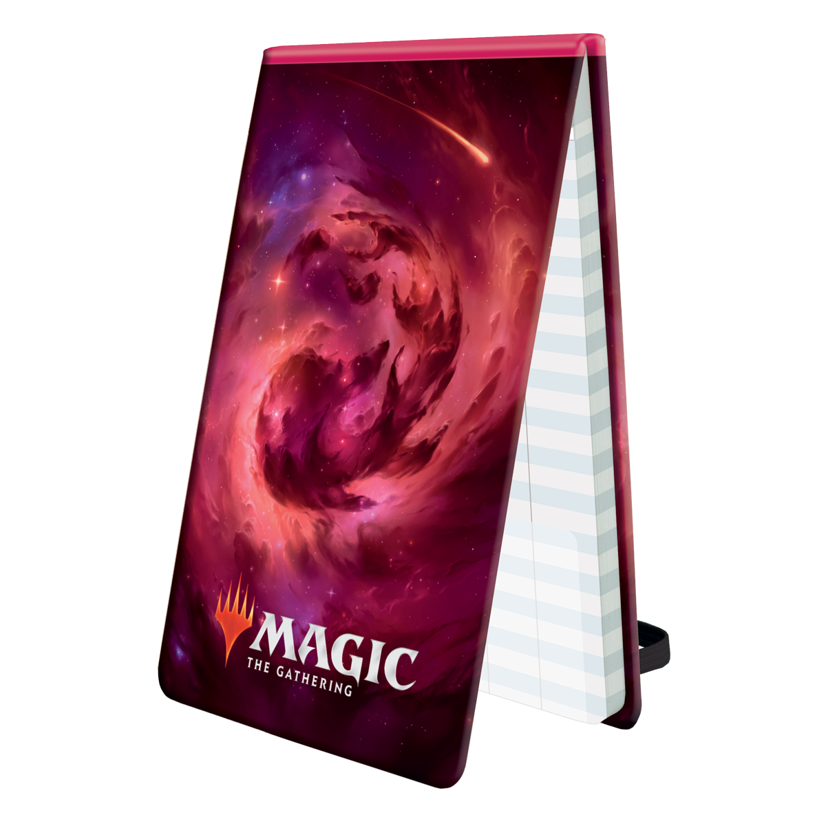 A red and purple galaxy-themed Magic: The Gathering Life Pad. Brand: Ultra PRO, Item: Celestial Mountain Life Pad