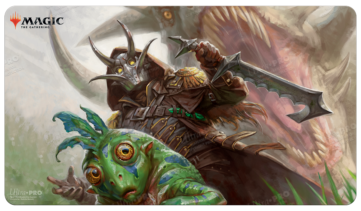 A Magic: The Gathering Ikoria: Lair of Behemoths Easy Prey Standard Gaming Playmat by Ultra PRO.