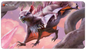 A fantasy art playmat featuring the Helica Glider creature from Magic: The Gathering's Ikoria: Lair of Behemoths set. Brand: Ultra PRO, Item: Ikoria: Lair of Behemoths Helica Glider Standard Gaming Playmat.