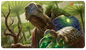 A green and brown gaming playmat featuring Archelos, Lagoon Mystic from Magic: The Gathering. Brand: Ultra PRO, Item: Commander Legends Archelos, Lagoon Mystic Standard Gaming Playmat.