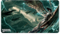 A Dungeons & Dragons themed playmat by Ultra PRO featuring a winged angel-like figure wielding a spear amidst a stormy sky with lightning and flying creatures.